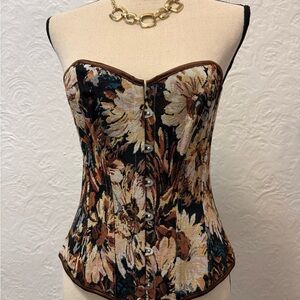 Floral Strapless Corset Top